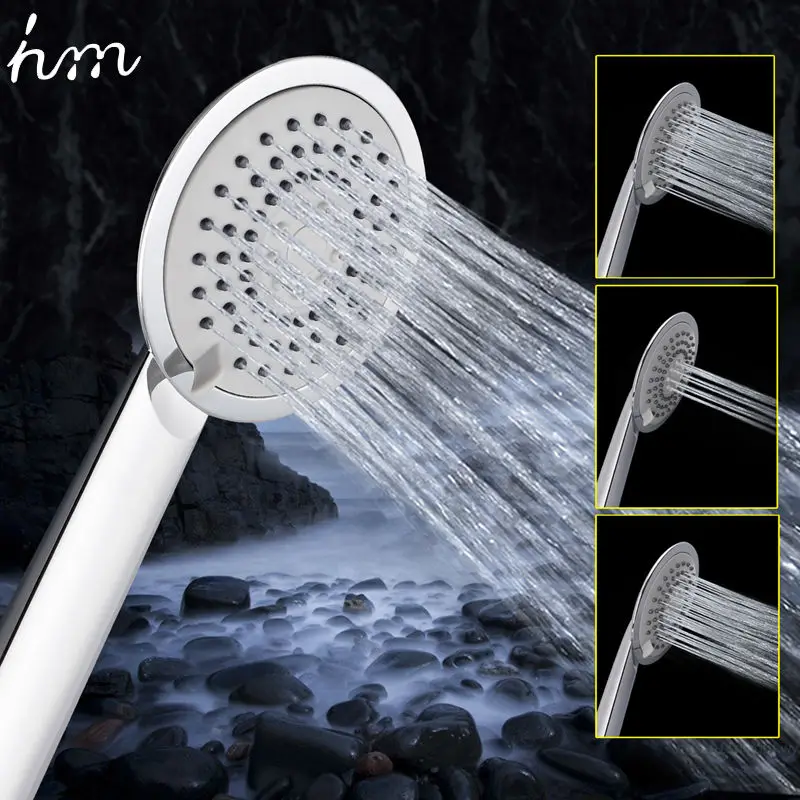 

hm Hand Shower Head,3 Function Chuveiro Douchekop,Mist Showerheads,Multi-Function Three Water Round Handheld Shower Sprayer