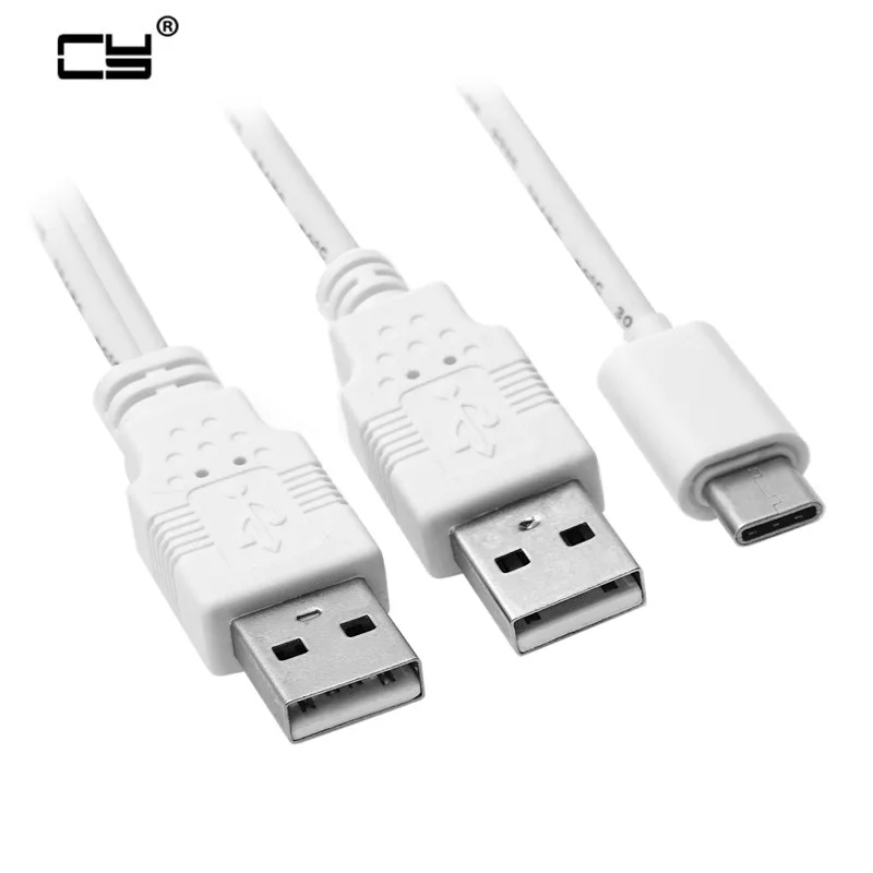 Кабель USB 3 1 типа C для двух A Male Extra Power Data Y сотового телефона и жесткого