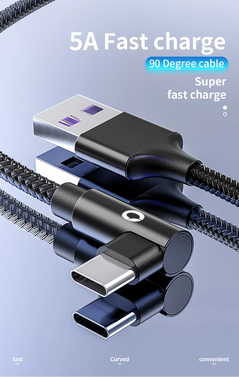 PZOZ 90 градусов usb type C кабель 5a usb быстрая зарядка 3,1 для xiaomi redmi note 7 huawei P20 pro P10 быстрое зарядное устройство шнур провод