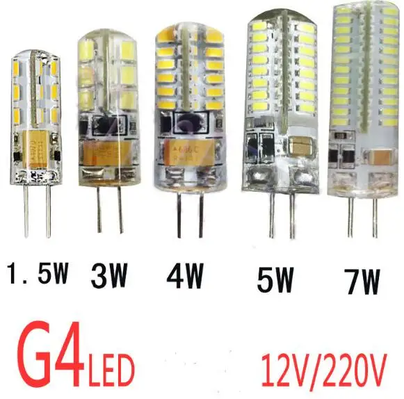 10 шт./лот G4 светодиодная лампа 12 в 220 4 вт 3 1 5 SMD 2835 3014 прожекторные лампы | Лампы и