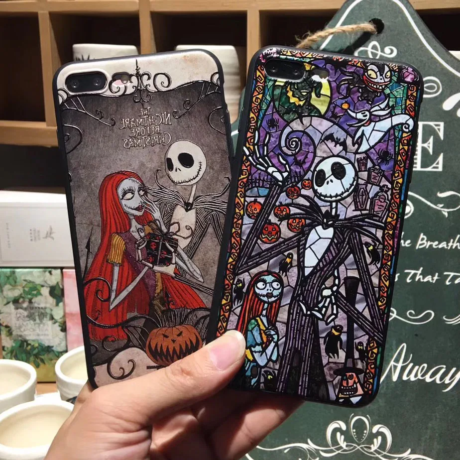 

Luxury Soft Phone Case for iphone 8 7 6 s 6s Plus iphone X 10 Jack Skeleton Skull Cover Cases for iphone XS Max XR Coque 7plus