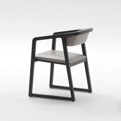 Луи фахион скандинавский стул из цельного дерева дизайнерский кожаный стул из ткани с подлокотником оловянный деревянный стул - Цвет: Armrest