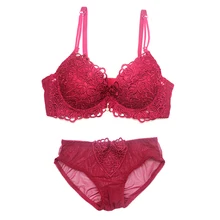 1 комплект, женский сексуальный бюстгальтер с цветочной вышивкой, Регулируемый пуш-ап, Эротический бюстгальтер-бра, Женский мягкий бюстгальтер, нижнее белье, бюстгальтер и трусы