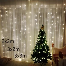 2x2/3x2/3x3/6x 3M Сосулька Светодиодный Сказочный светильник, Рождественская гирлянда, светодиодный светильник-Гирлянда для улицы, свадьбы, дня рождения, вечеринки, сада