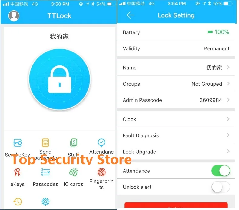 BluetoothWIFI Fingerprint Smart Handle Door Lock with High Quality Stainless Steel 304-6
