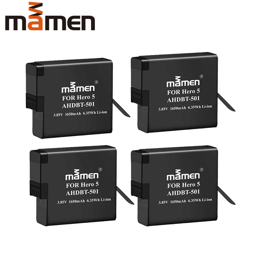 Аккумуляторная батарея Mamen для цифровой камеры Gopro AHDBT 501 1650 мАч 4 шт.|Цифровые