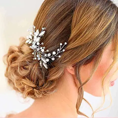 YouLaPan HP103-1 wedding hair accessories pearl bride headband pearl wedding headpieces for bride Bridal pins wedding clips