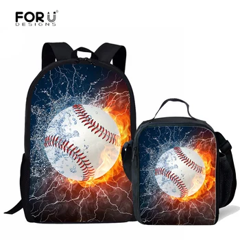 

FORUDESIGNS Children School Bags for Boys 3D Base Ball Printing Primary Students Book Bags Orthopedic Backpack 2Pcs/Set Mochilas