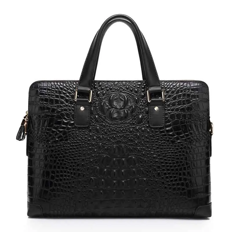 

New men's Korean version of the handbag crocodile pattern leather briefcase authentic fashion men's casual shoulder bag cross