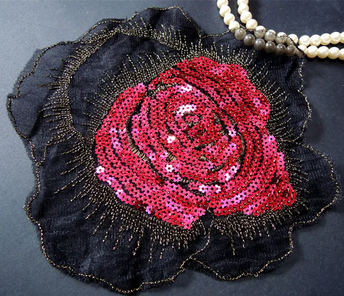 Handmade accessories rose embroidery cloth paste stereo cloth single Handmade accessories rose embroidery cloth paste stereo cloth single