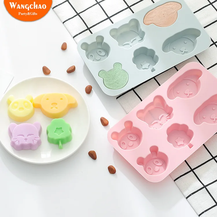 

Cartoon Animal Silica Gel Cake Mold Pure Color Birthday Cake Decoration Cute Dog Cake Decora for Girls DIY Gifts Party Supplies