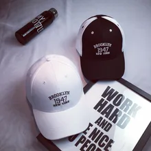 Новинка, повседневные черно-белые бейсболки, Снэпбэк кепки, 1947, Нью-Йорк, хип-хоп кепка с вышитыми буквами для мужчин и женщин, casquette