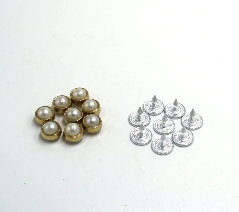 

2018Rebite Special Offer New Spike round pearl Rivets For Leather 100 Sets Mixed Color Fit Bag Jeans Flat Craft Accessory 8mm
