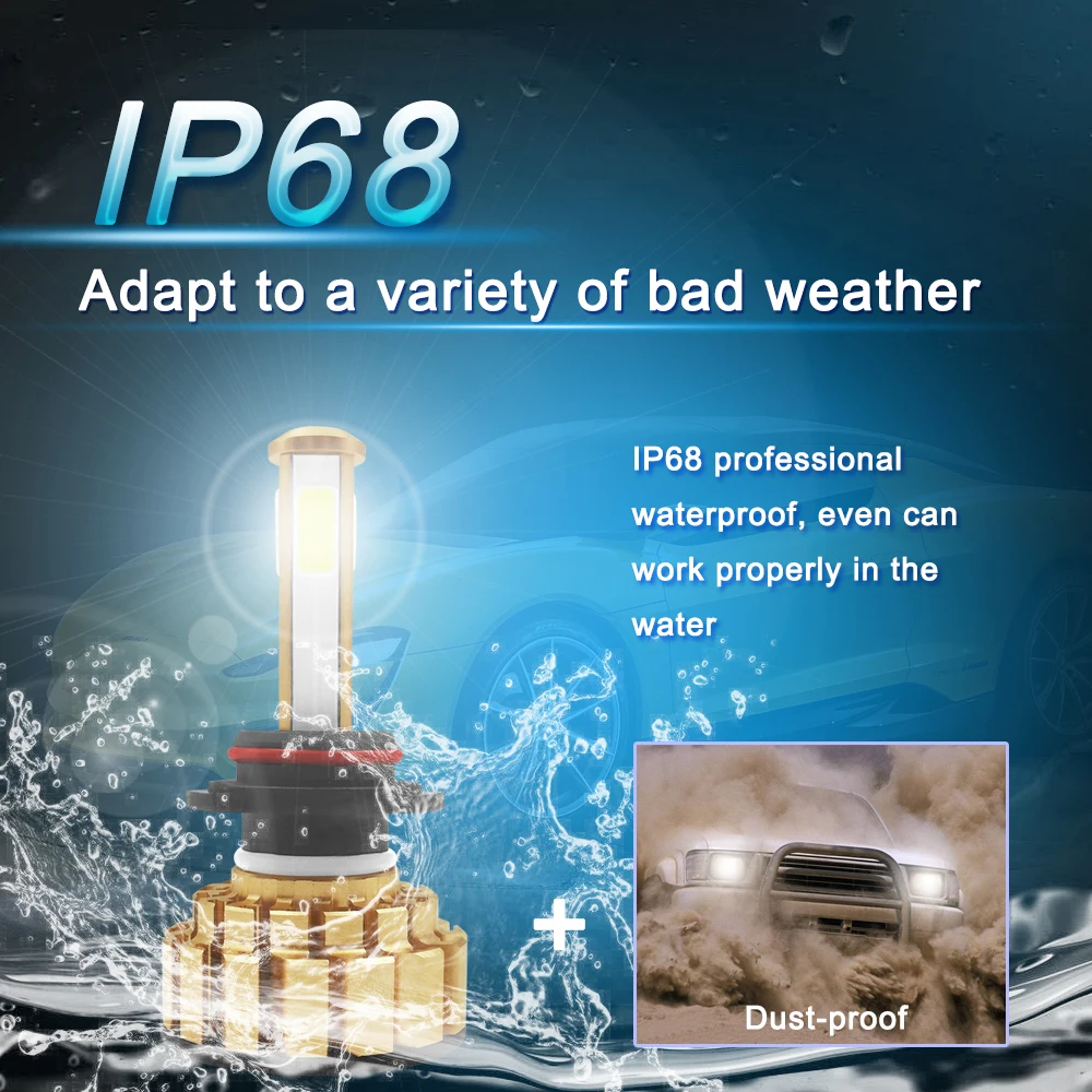 

2x Car LED Canbus Headlight Kit H4 H7 9006 9005 H11 72W 6000K Bright Headlight Bulbs Lamp G7 8000LM Car Accessories