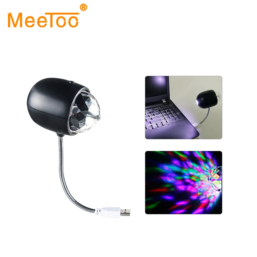 

USB LED Book Lights Flexible Desk Lamp Booklight Reading Lamp+RGB LED Crystal Magic Rotating Ball Stage Light Party Disco Light