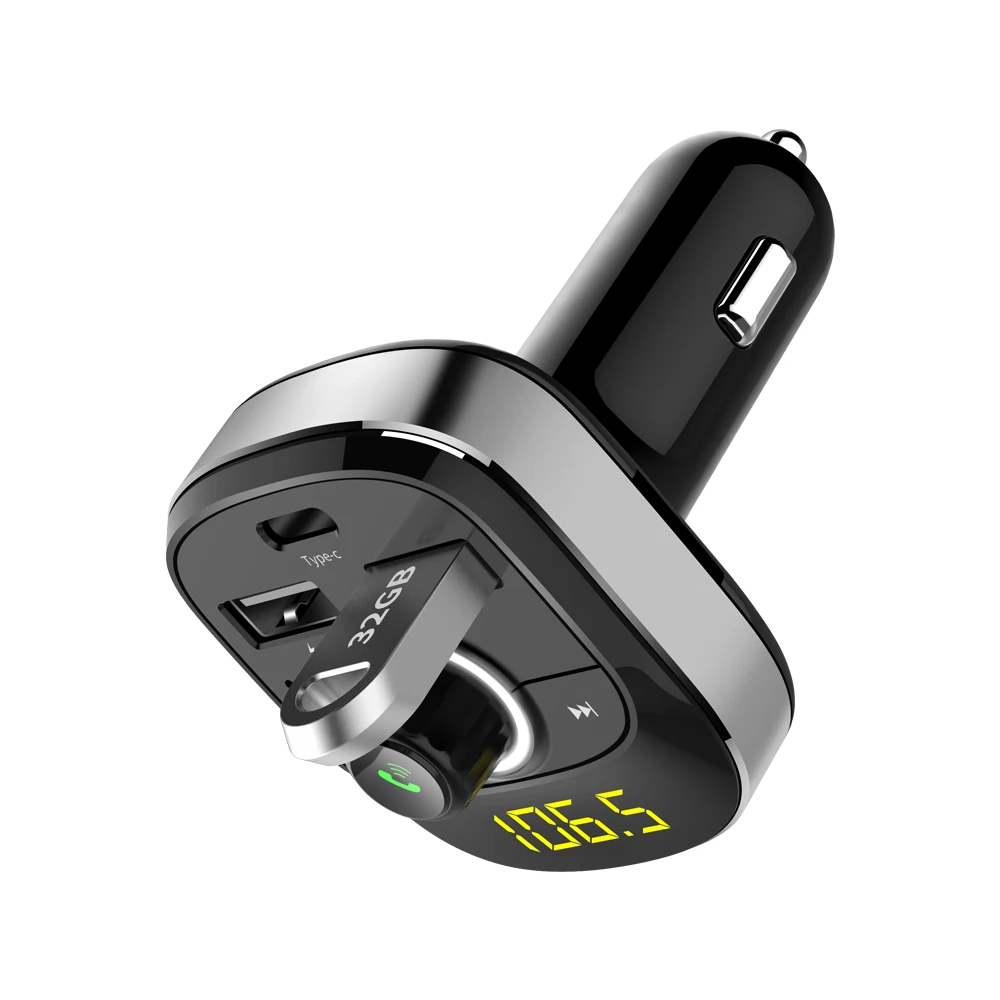 Wireless Bluetooth Fm Transmitter Aux Modulator Mp3 Player Car Kit Handsfree With Voltage Display TF Music Playing USB Charger