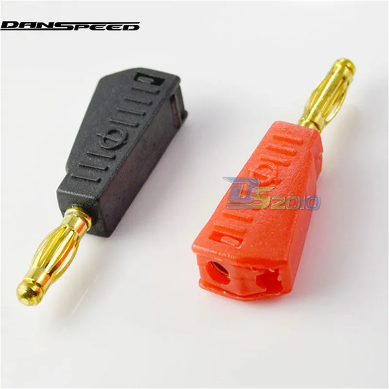 

High Quality 2PCS 4mm Gold Plated Speaker Banana Plug Connector for Test Probe Binding Post