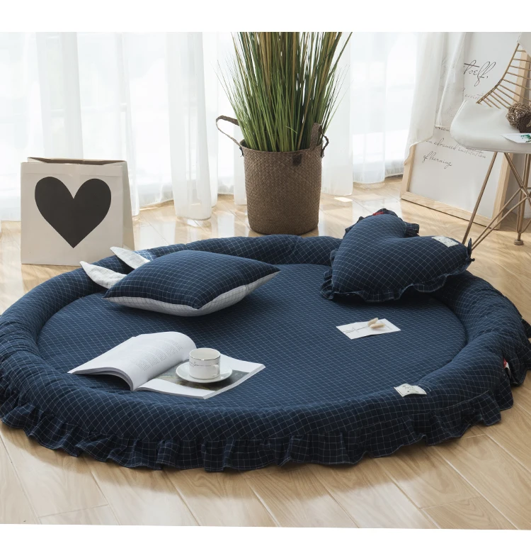 

Three pieces Vintage Printed Round Carpet Living Room Parlor Bedroom Decorative Area Rug Desk Chair Door Mat