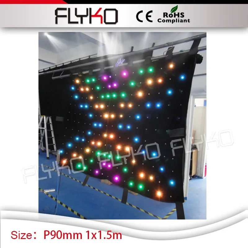 P90mm Высокое разрешение 4ft* 5ft dj светодиодный дисплей для сцены led занавес видео