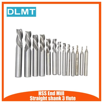 

1pc HSS CNC Straight Shank 3 Flute End Mill Cutter Drill Bit Metalworking Tool 2 3 4 6 8 10 12 14mm for Milling Machine