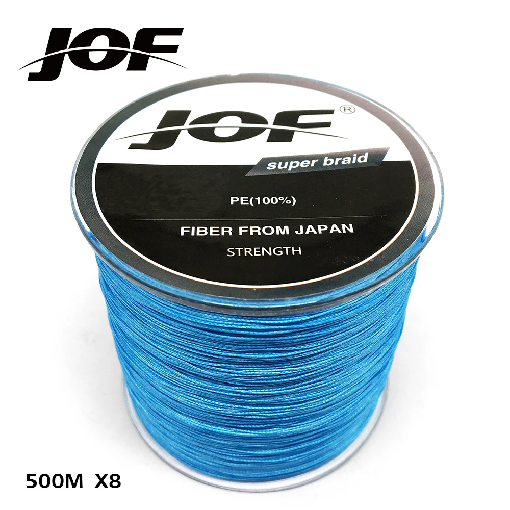 JOF плетеная леска 8 нитей синий 100 м 150 300 500 1000 соленая вода рыболовная linha multifilamento