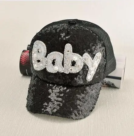 SUOGRY/ Gorras/Модная Повседневная Кепка для девочек; бейсболка с жемчужинами и стразами; Детская кепка с защелкой - Цвет: children