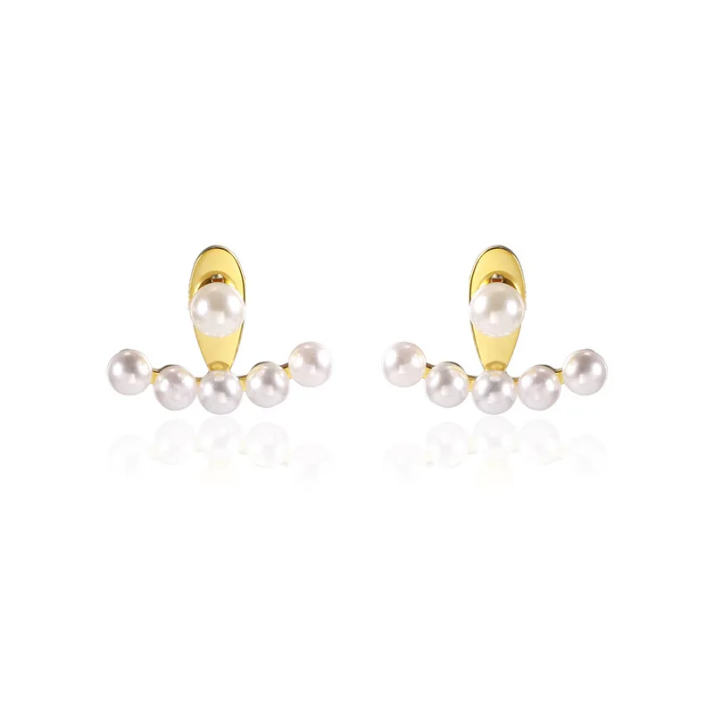 

Titanium steel earrings, sector Pearl stud earrings, fashion jewelry wholesale