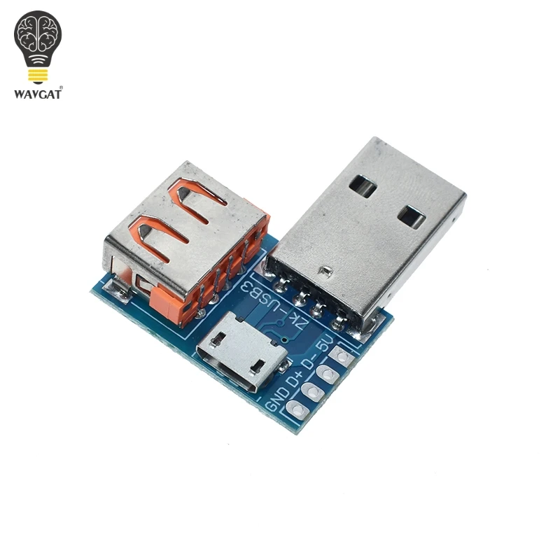 USB плата с переходной головкой штекер гнездо для поворота microUSB на головку 4P 2 54 мм