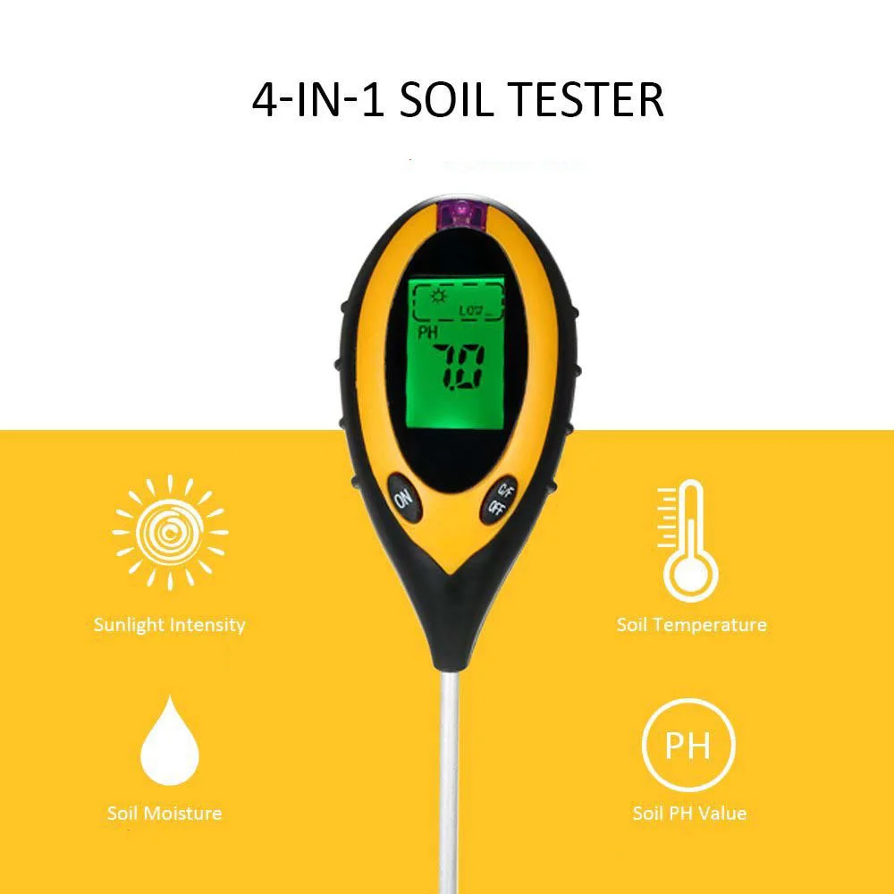 Грунт для растений PH Влагомер почвы измеритель влажности инструмент 4 в 1 термометр PH значение солнечного света тестер Горячая