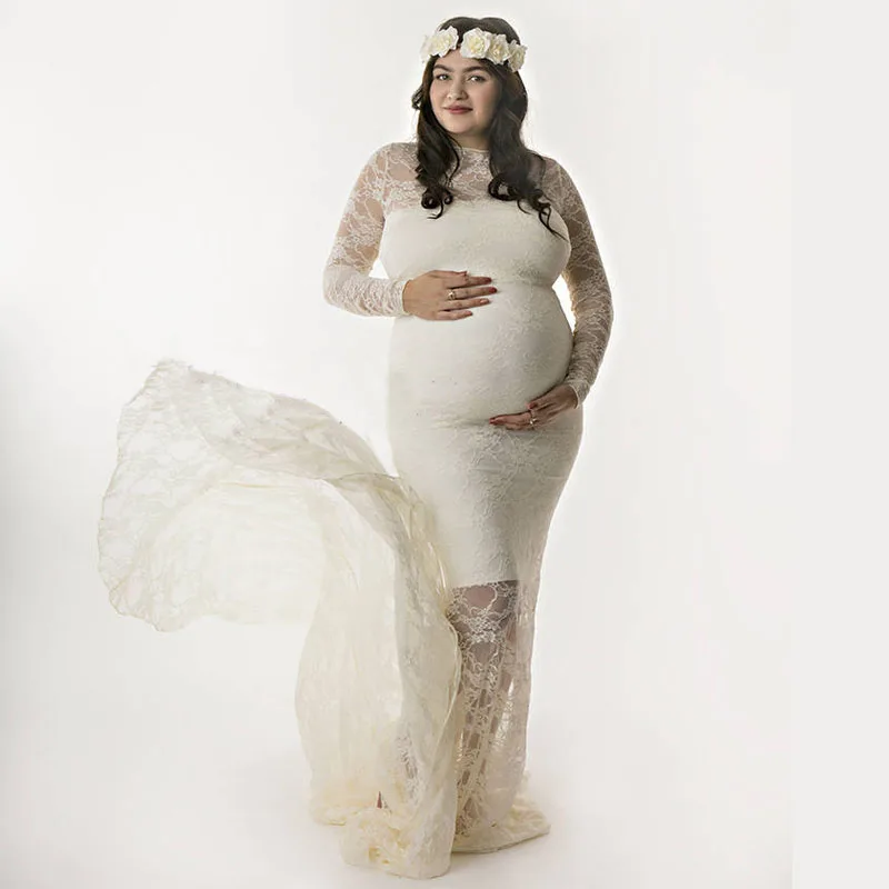 New Maternity Photography Props Maxi Dress Maternity gown Lace Dress Fancy Shooting Photo Clothes for Pregnant Women