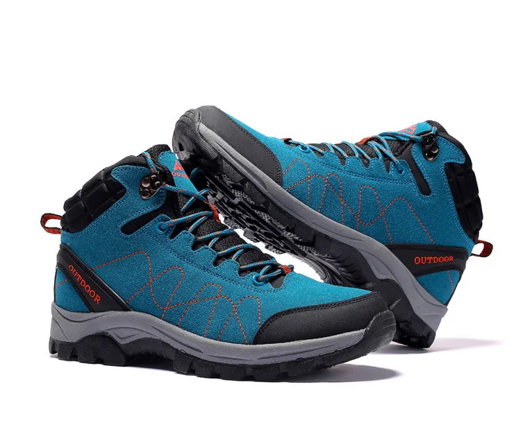 Men Winter Snow Boots Warm Work Shoes Men Outdoor Hiking Non Slip Rubber Ankle Shoes Man Casual Boots Warm Plush Male Shoes