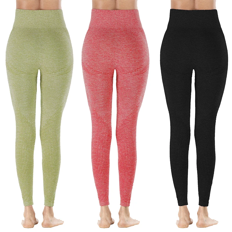 Women Seamless Leggings Solid High Waist Yoga Pants Scrunch Butt Push Up Energy Leggings Sport Breathable Fitness Running Pants