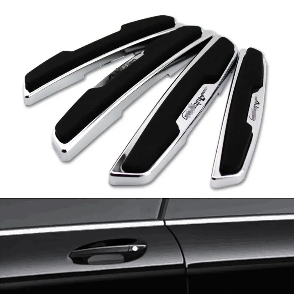 beler 4pcs Black Car Auto Anti Collision Bumper Door Protector Guard Stickers Bars Anti-rub Strips beler 4pcs Black Car Auto Anti Collision Bumper Door Protector Guard Stickers Bars Anti-rub Strips