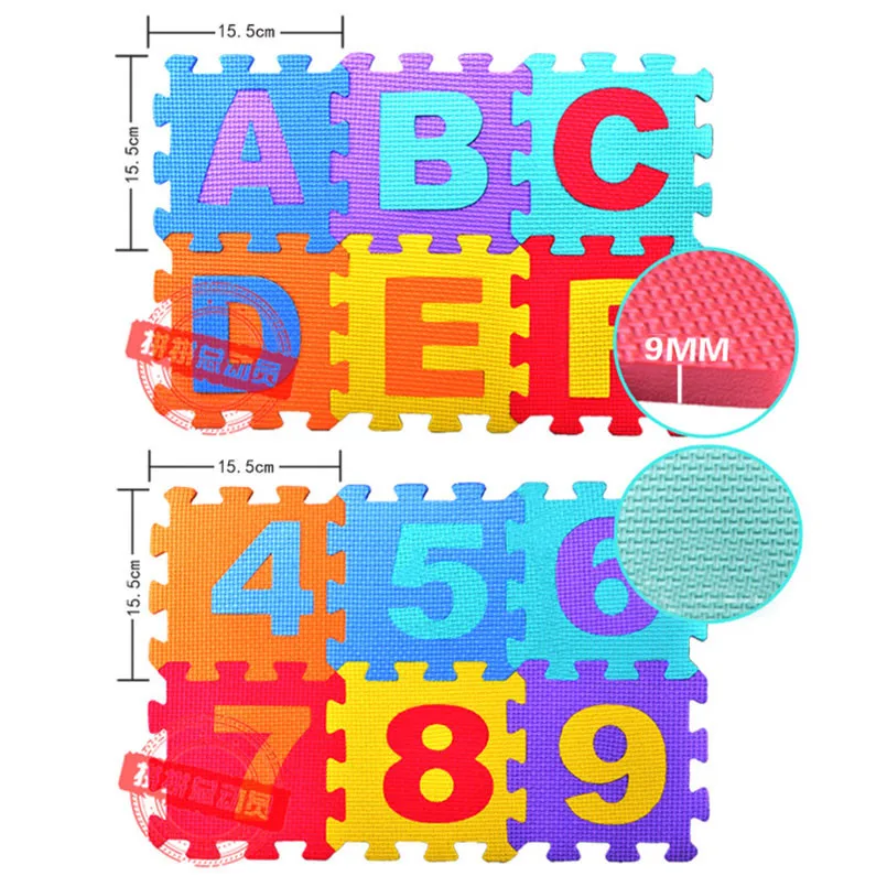 36Pcs/set EVA Foam Number Alphabet Puzzle Play Mat Baby Rugs Toys Play Floor Carpet Interlocking Soft Pad Children Games Toy,puzzle play mat,baby play mat,foam play mat,play mat