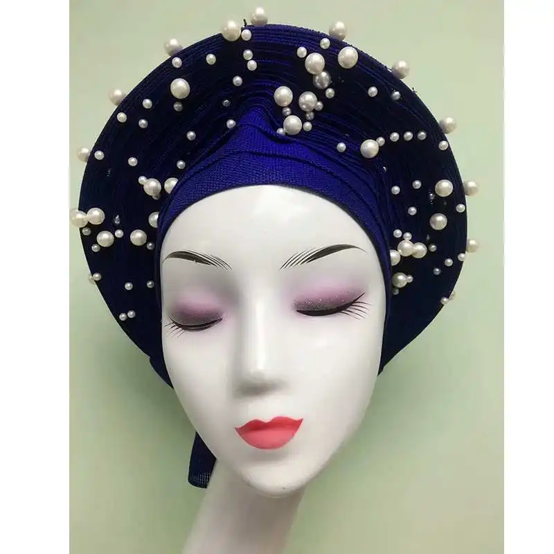 Африканские бусины новая мода авто ASO OKE gele Мода Африканский головной убор красивая лучшая цена asooke нигерийские женщины любят