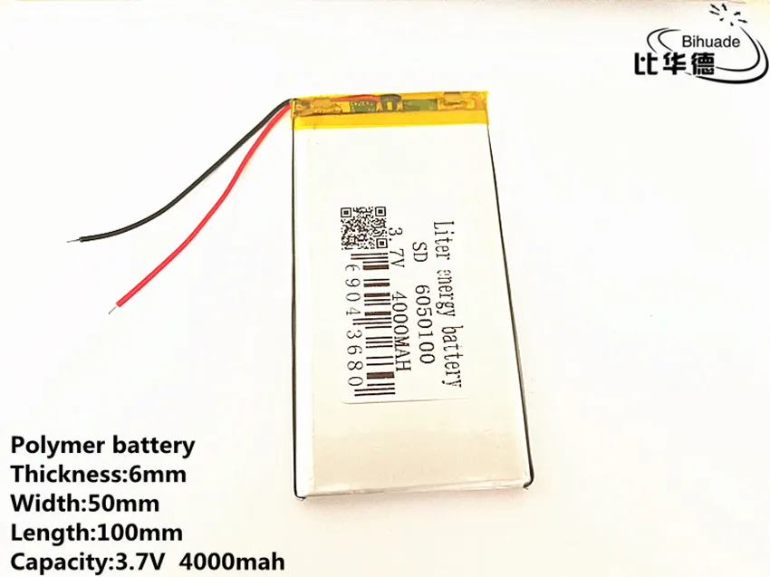 6050100 de Polímero de Lítio LiPo Bateria Recarregável Para GPS PSP DVD