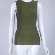 Женские Стрейчевые эластичные повязки знаменитости Топ майка с высокой горловиной однотонные плотно милый сладкий синглет Прямая поставка