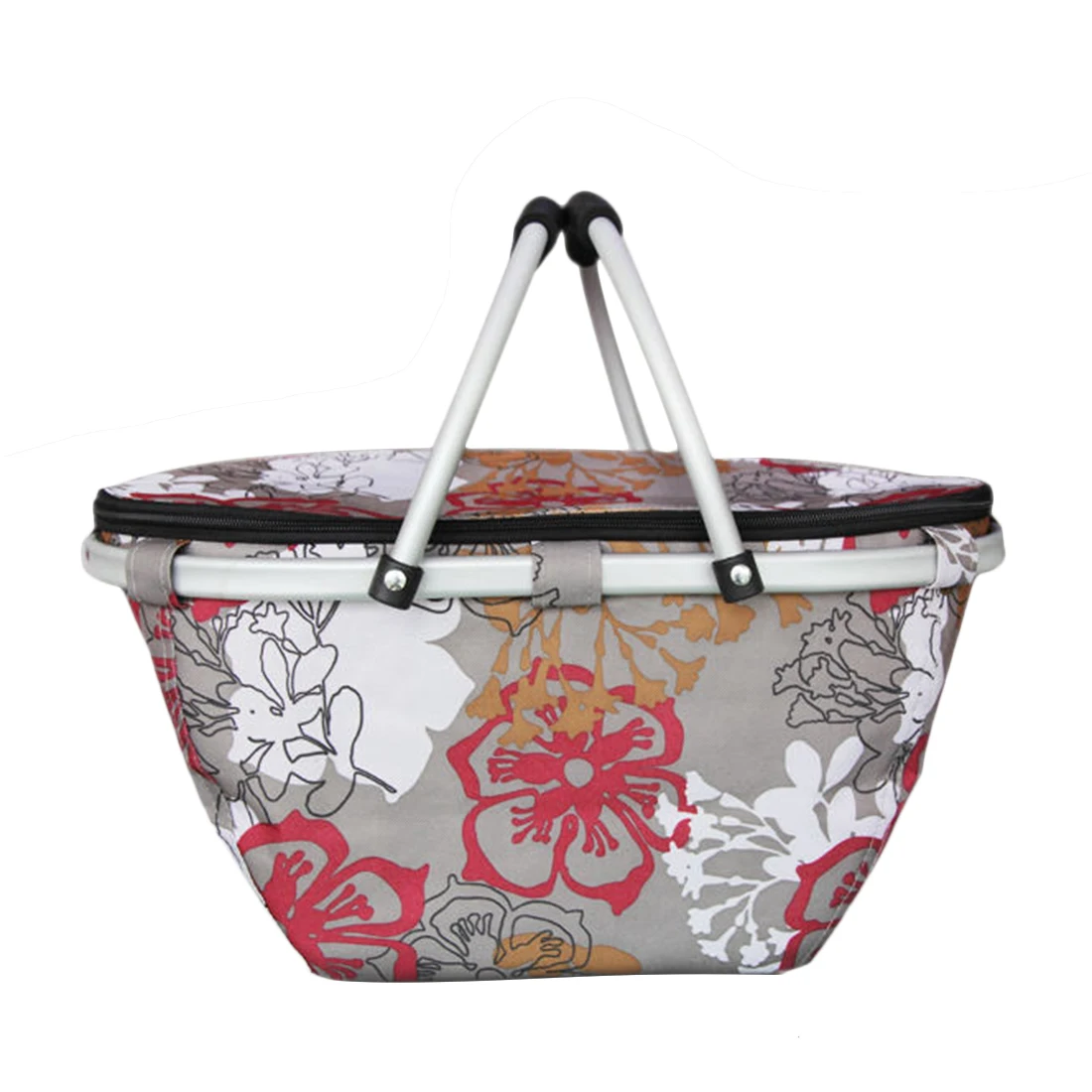 

HIPSTEEN Large Aluminum Frame picnic basket Outdoor Insulated Market collapsible basket Picnic Tote