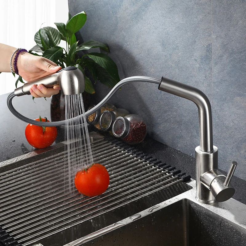  BECOLA kitchen faucet tap pull out mixer Kitchen Sink Faucet stainless steel Single Handle Swivel S - 32954777912