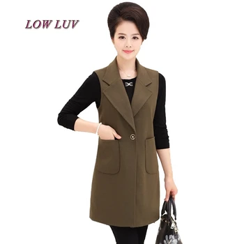 

Middle - aged women 's spring and autumn vest in the long paragraph fashion mother loaded coat middle - aged female horse folder