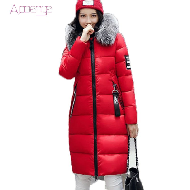 APOENGE 2019 новые зимние хлопковые куртки для женщин теплая верхняя одежда с капюшоном на подкладке-хлопковые парки женские с меховым