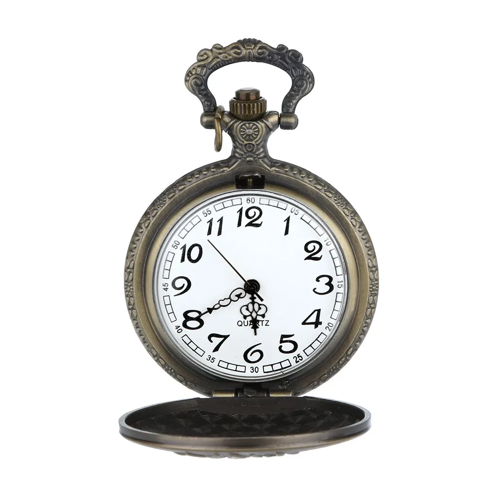 По требованию заказчика стимпанк Винтаж reloj relogio Часы Montre reloj de кварцевые карманные часы с римскими цифрами