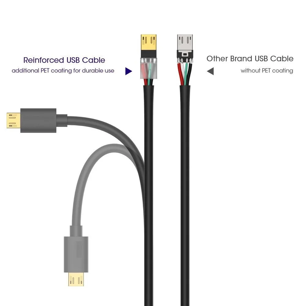 Lungfish кабель Micro usb быстрая зарядка USB кабель для передачи данных для samsung huawei Xiaomi LG Andriod кабели для мобильных телефонов 0,3 м 1 м 1,5 м 2 м 3 м