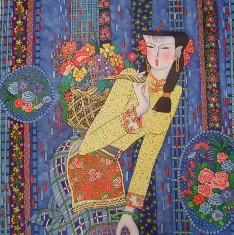 100Hand Painted Figure Oil Painting on Canvas Chinese Ethnic Minority