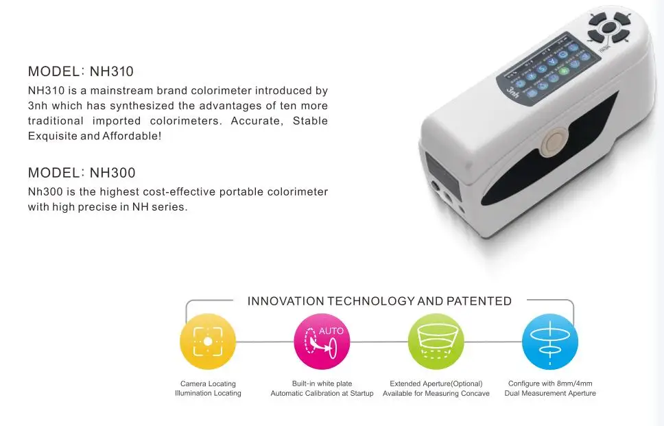Профессиональный колориметр 8 мм/4 мм измерение диаметра геометрический Структура NH300/NH310 высокое качество Портативный компьютер Колориметр