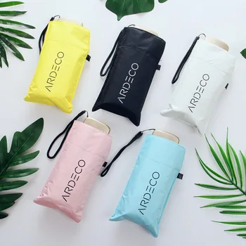 

New five umbrellas light and simple mini umbrella dual-use black plastic sunscreen UV umbrella free shipping sale