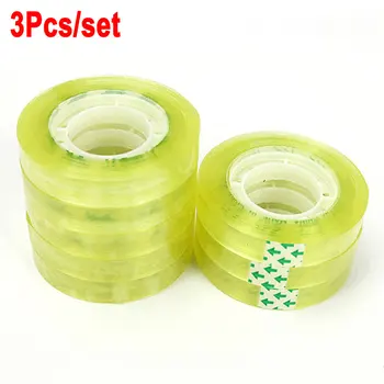 

DELVTCH 3Pcs/set 12mm Small Office Clear Transparent Tape Students Adhesive Tape Packaging Decoration Supplies Free shipping