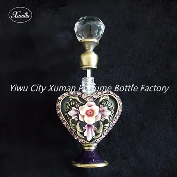 

5ml Retro Vintage Graven Metal Glass Empty Container Refillable Gift Crystal Cluster Perfume Bottle Home Decoration#59710