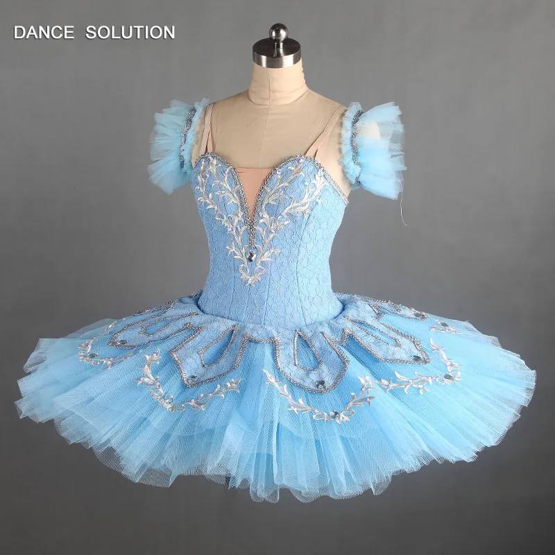 Бледно-голубая танцевальная пачка, танцевальное соревновательное платье для девочек и взрослых, балетная пачка, танцовщица, сольный костюм, Одежда для танцев, B17063