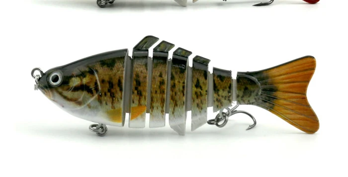 Jointed Bionic Artificial Fishing Lures For Tolling Perch Walleye Pike Sunfish Hard Bait 7 segments 10cm 15 (8)